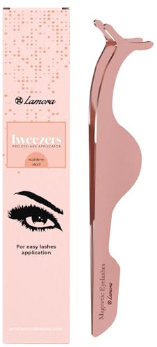 Lamora DIY Eyelash Extension Applicator Tool for Secure and Accurate Lash Placement and Easy Removal - Lightweight False Eyelash Tweezer Works with Clusters, Strip, Individual, and Magnetic Lashes