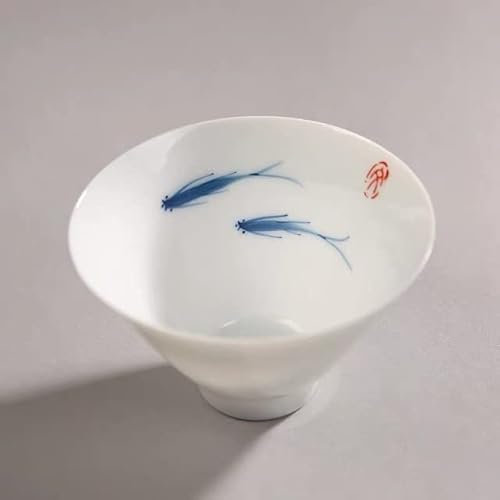 VIXDA Keramik Gaiwan große Kapazität Blaue und weiße Porzellanterrine kreatives Teesieb Büro Retro handbemalte Teetasse