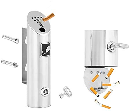 SUYUDD Outdoor-Aschenbecher für den Hausgarten, Terrasse, Zigaretten, Aschenkippen-Entsorgung, winddichter, an der Wand montierter Zigarettenkippenbehälter für Einkaufszentren, Büroräume