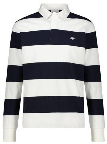 GANT Herren Reg Shield Barstripe Heavy Rugger Hemd, Eggshell, XL EU