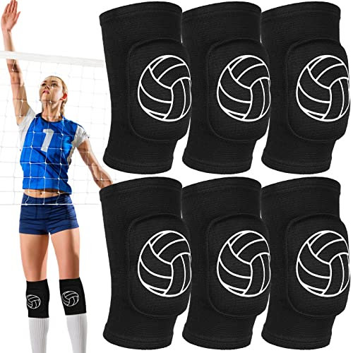 3 Pairs Volleyball Knee Pads Soft Breathable Knee Pads for Women Wrestling Knee Pads Dance Knee Pads Knee Protector for Volleyball Dance Yoga Running Cycling Workout Climbing, Black