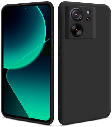HSP Hülle für Xiaomi 13T Pro, Silikon Handyhülle, Dünn Case, Slim, Schwarz | Kameraschutz, matt, passgenaue Aussparungen, erhöhte Ränder, Handy Schutzhülle, Silikonhülle, Phone Cover, Silicone