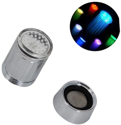 HEMOTON LED Wasserhahn Farbwechselnde Wasserhahn Aufsatz Farbwechselnde Wasserhahn Beleuchtung geführter Wasserhahn LED-Badarmatur Wasserhahn mit Farbwechsel Wasserhahn beleuchten