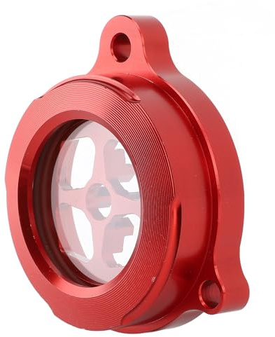 Bouchon de Filtre à Huile Moteur, Bonne étanchéité, Usinage CNC, Couvercle de Filtre à Huile Moteur Transparent pour Raptor 700 700R (Rouge)