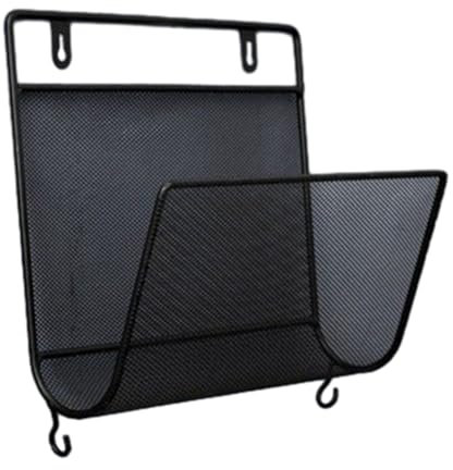 Remingtape 1 Stück -Bücherregal, Metall-Zeitungsständer, Wand-Bücherregal, Büro, Schlichter Stil, Schwarz