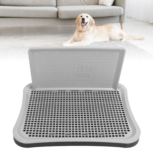 Inodoro de Entrenamiento para Perros, Orinal de Entrenamiento de Malla Portátil Extraíble con Columna de Pared, Caja de Arena para Perros, Bandeja de Entrenamiento para Mascotas