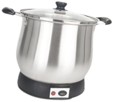 LOVIVER Suppentopf aus Edelstahl, Kochtopf mit Deckel, 7 l, Nudelsuppentopf, elektrischer Topf, Simmertopf für Klebreissuppen, Nudelgerichte