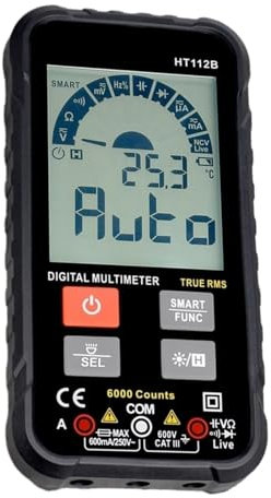 MZZYG Testeur De MultimèTre Multimètre Numérique Professionnel Uniquement, Mini Testeur De Multimètre De Voiture, Condensateur Rms Ohm, Compteur AC Et DC Précision Sûr