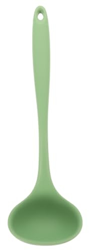 Silikon Suppenkelle Großer Löffel Grün für Küche und Servieren | Wärmebeständig, Formstabil und Rutschfest, zum Schöpfen von Suppe, Soße und Chili Zufällige Farbe