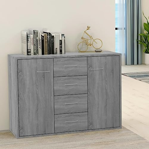 MOBCANT Sideboard, Barschrank Geschirrschrank Schuhschrank Anrichte Geeignet für Schlafzimmer Foyer Küche Korridor Grau Sonoma 88x30x65 cm Holzwerkstoff