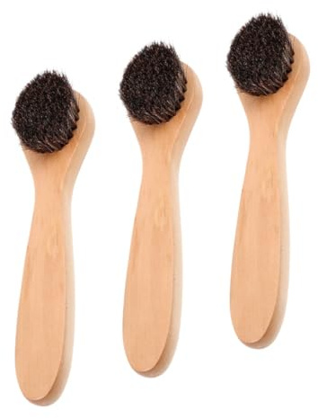 HONITANO 3stücke Gesichtsbürste Mit Holzgriff Zur Tiefenreinigung Und Peeling Weiche Borsten Für Sanfte Reinigung Manuelle Trockenbürste Für Gesichtspflege Für Reisen Geeignet