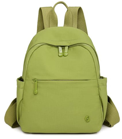 JIANLINST Mini Backpack for Women, Fashion Small Backpacks for Ladies Girls Lightweight Nylon Casual Travel Daypacks (Green)
