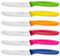 Ruffulon Tomato Knife Set of 6,Serrated Kitchen Knives,Sharp Blade Classic Utility Knife,Stainless Steel Wavy Edge Tomato Knives&Table Knives,Muticolor Plastic Handle Dinner Knifes,Dishwasher Safe