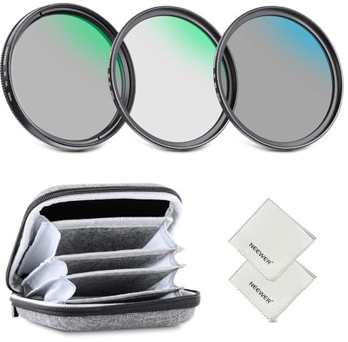 NEEWER Kit di Filtri ND da 67mm con Custodia e Panno Pulizia, UV CPL ND4, Vetro Ottico Multistrato, Telaio in Lega Alluminio, Set di Filtro Polarizzatore Circolare Densità Neutra per Lenti Fotocamera