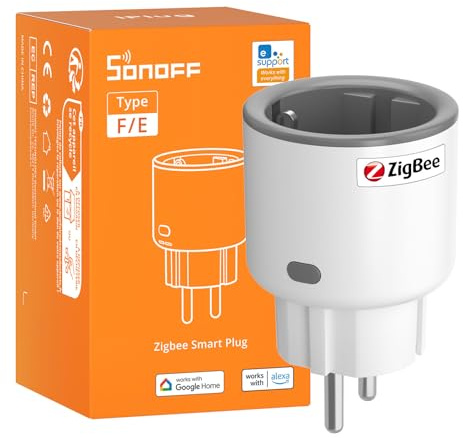 SONOFF S60ZBTPF Enchufe Inteligente Zigbee - Control Remoto, Monitor. Energía, Timer, Protec. Sobrecarga, Repetidor Zigbee, eWeLink