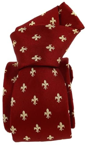 Tony & Paul. Cravate. Fleurs de Lys - BOURBON, Soie. Motifs. FABRIQUE EN ITALIE.
