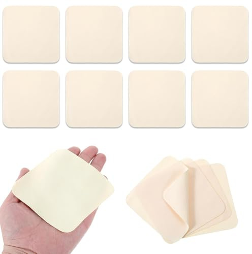 Harewtwy 20 PCS Leather Chamois Cloth Chamois Pottery Tools 3.9 X 3.9 Inch Pre-Cut for Smoothing Pot Rim Trimming Mud Tool