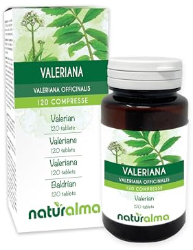 Läkevänderot eller Vänderot (Valeriana officinalis) rötter Naturalma - 60 g - 120 tabletter - Kosttillskott - Naturligt och Veganskt