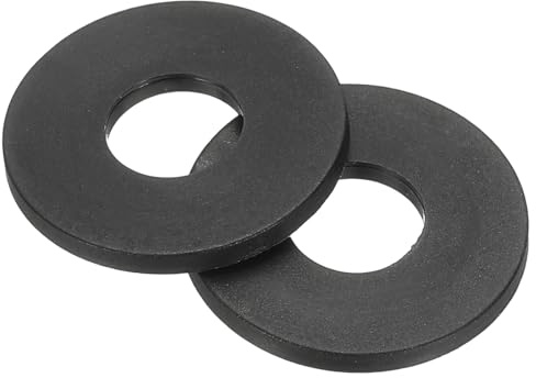 QUARKZMAN Paquete De 50 Arandelas Planas M10 x 10mm DI x 25mm De Negras | De Nylon, Arandela Plana Redonda De Plástico, Para Grifos Domésticos Tuberías Mangueras De Agua