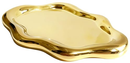 Bol à Bijoux, Plateau Bijoux Céramique Minimaliste (Petit Nuage doré) | Minimaliste Plat à Bijoux, pour Bougies Parfums Boucles d’Oreilles Colliers Bagues Breloques Bonbons