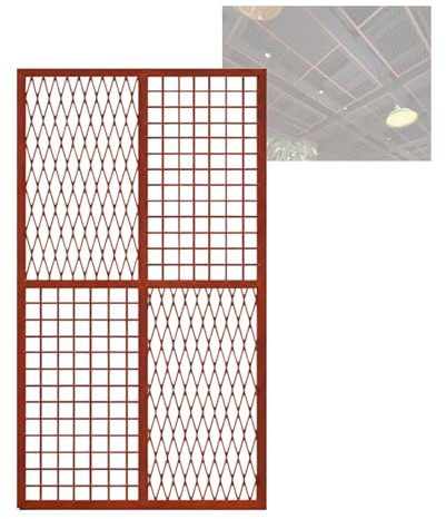 YJEUZCD Decorative Metal Ceiling Tiles Panels, Wire Wall Grid Privacy Screen Indoor Partition, Bars Housetop Gusset Plate(85x70cm)