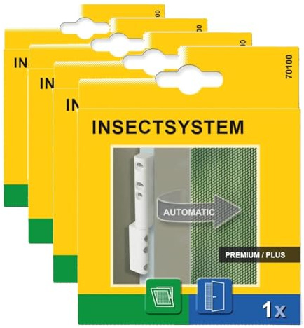 Bisagras Schellenberg 70100 con resorte de cierre para puertas y ventanas de protección contra insectos (Paquete de 4)