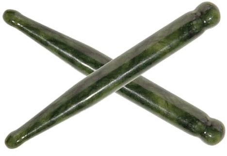 2 Piezas Herramienta de Masaje Facial de Jade para Ojos y Rostro | Uso en Casa, Reduce Hinchazón y Favorece la Circulación Facial, Efecto de Acupresión