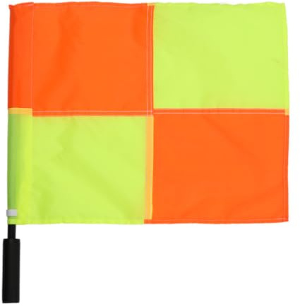 Amagogo Drapeau Arbitre Drapeau de Juge de Ligne Fanion Fanion Arbitral avec Manche Éponge Antidérapante Tige Acier Inox Voyant, Drapeau À Grands Carreaux 1 Pièce