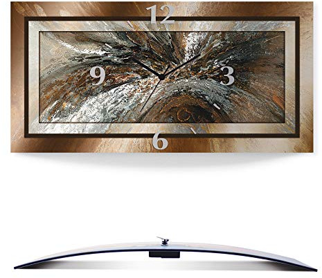 ARTLAND 60x30 cm Rechteckig Lautlos Design Abstrakt Kunst Modern Ausgefallen Ungewöhnlich T9PD