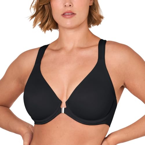 DELIMIRA Front Fastening Racerback Plus Size Bra | Full Coverage, Underwire, Seamless, Plunge, Unlined, For Women