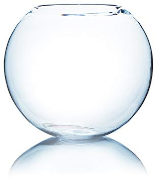 WGV Large Bowl Glass Vase, Diameter 16, Height 14, (Multiple Sizes Choices) Clear Huge Round Bubble Vase Jar, Floral Planter Terrarium for Wedding Event Home Decor, 1 Piece (VBW1614)