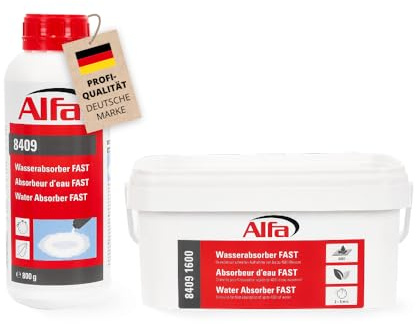Alfa Wasserabsorber FAST 800 g – effiziente Wasseraufnahme bis 200 l | Profi Qualität - Granulat zur effizienten Aufnahme von Wasser - Umweltneutral und nicht toxisch - Einfache Anwendung