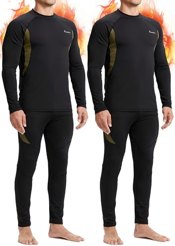 romision Thermal Underwear Long Johns for Men Fleece Lined Base Layer Cold Weather Hunting Gear Bottom and Top Set