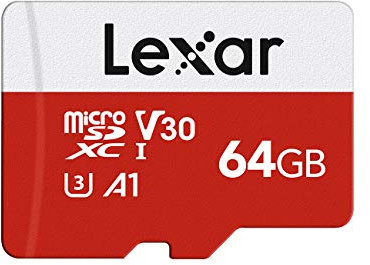 Lexar Micro SD 64 GB, Scheda Micro SD fino a 100 MB/sec(R), Scheda di Memoria microSDXC con Adattatore SD, A1, U3, C10, V30, Micro SD Card