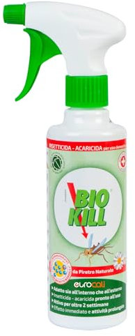 Biokill Insetticida Biologico di Piretro Naturale a Base Acquosa - Flacone Spray da 375ml Bio Kill
