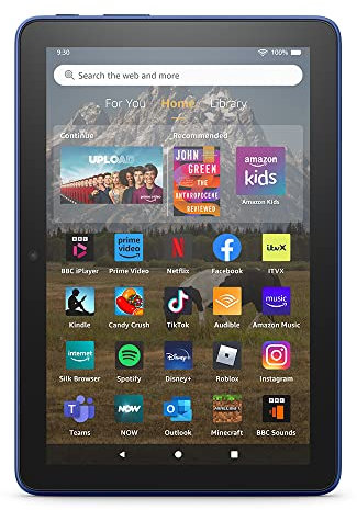 Certified Refurbished Amazon Fire HD 8 tablet | 8-inch HD display, 64 GB, 30% faster processor, designed for portable entertainment, 2022 release, with ads, Denim