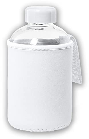 MERCHANDMANIA BIDON CRISTAL CON FUNDA SOFT SHELL PERSONALIZABLE ARTESANAL HECHO A MANO tapon seguridad botella