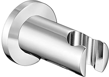 ENKI B23 Round Modern Shower Head Holder, Chrome, Bracket | Solid Brass, Easy Install, Fittings Included, 1-Year Guarantee, Adjustable, Wall Bracket, Replacement, Bathroom