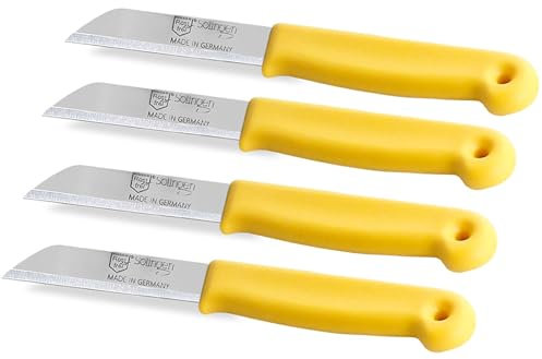 Couteau à éplucher de Solingen en acier inoxydable Fabriqué en Allemagne Lame tranchante pour couper les fruits et légumes (4, Court)