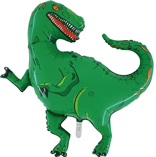 XL Folienballon * T-REX * als Deko für Kindergeburtstag und Dino-Party | 91cm | für Luft und Helium | Dinosaurier Dinos Kinder Geburtstag Ballon Dekoration Folienballons