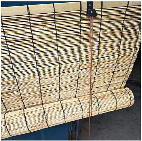 Sonnenschutz-Schilfrollos,Hochfahrbare Schilf Vorhang,Handgewebtes Schilf Vorhang,Karbonisierter Schilf Vorhang,Im Chinesischen Retro-Stil,für Drinnen,Draußen,Anpassbar (W50xH100cm/20x39in)