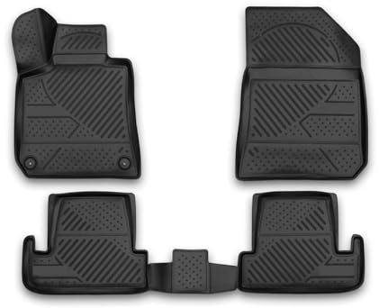 OMAC Gummimatten Fußmatten kompatibel mit Peugeot 308 2014-2021 TPE Automatten Schwarz 4X