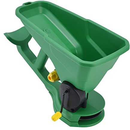 Zerodis Handheld Fertilizer Spreader, 1.5L 5 Gear Hand Held Seed Spreader Energy Saving Planter Gardener for Garden Lawns Small Farms