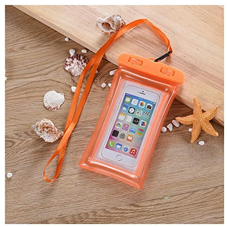 Schwimmende wasserdichte Tasche Handytasche Schwimmtasche Touchscreen Surfen Tauchtasche Hängetasche(Orange)