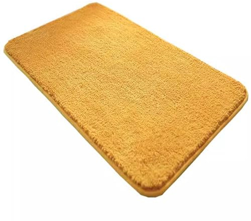 Reyox Alfombra Baño Antideslizante Absorbente, Alfombrilla Felpudo Lavable a Máquina para Dormitorio Sala de Estar Cocina Baño Amarillo 90 x 120 cm