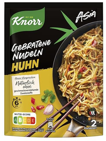 Knorr Asia Gebratene Nudeln Huhn schnelles Nudelgericht fertig in nur 6 Minuten 121 g 1 Stück
