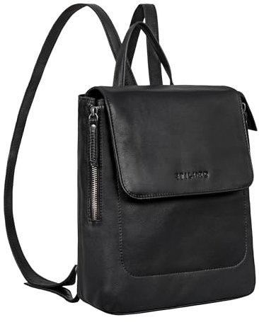 STILORD Gesa Eleganter Damen Rucksack Leder Klein Rucksack-Handtasche Frauen Cityrucksack Lederrucksack Vintage Frauenrucksack aus natürlichem Echtleder Farbe:schwarz