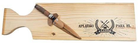 Set Tabla Quesera Para Barbacoa Picada Tapas Asado más Cuchillo Acero al carbono 14 cm Artesanal Argentino