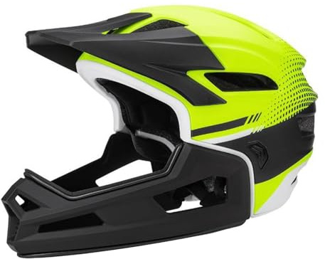 kowaku Bike Helmet Full Face Bicycle Helmet Portable Road Mountain Bike Helmet with Detachable Pad for Men, Women, Mountain Biking, Fluorescent Yellow