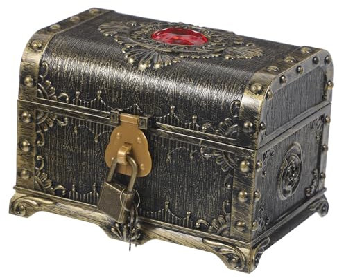 SEWOART Schatztruhe Kunststoffbox Im Vintage-stil Stabile Und Sichere Aufbewahrung Für Spielzeuge Von Jungen Und Mädchen Dekoratives